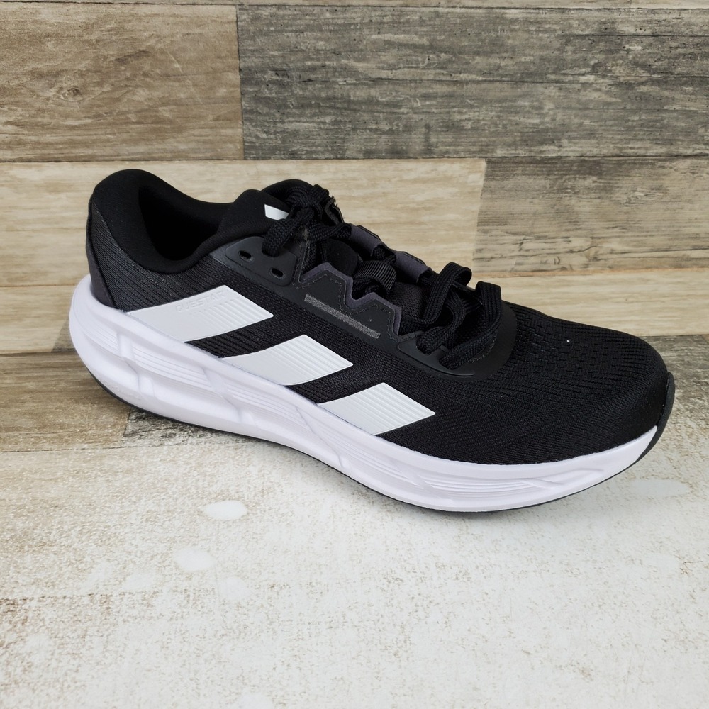 Adidas Questar 3 Mens Shoes Sz 9 Running Black White Lace Up Round Toe Sneakers